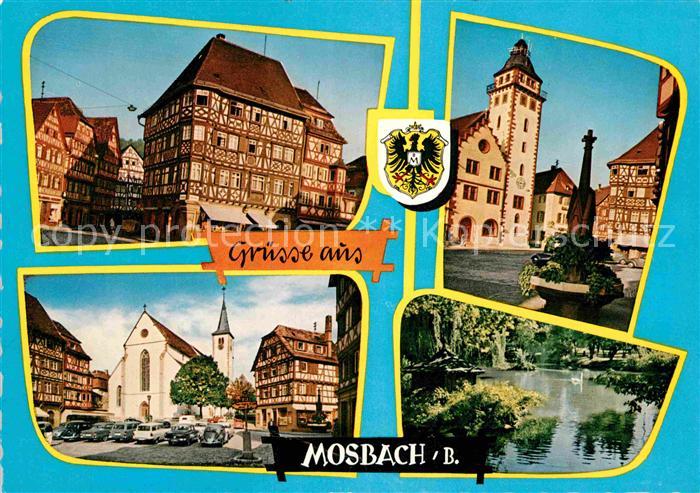 Mosbach Baden Palmsches Haus Rathaus Kirche Stadtgarten