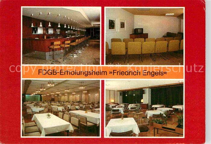 Templin FDGB Erholungsheim Friedrich Engels Hallenbar Fernsehraum Restaurant Tan