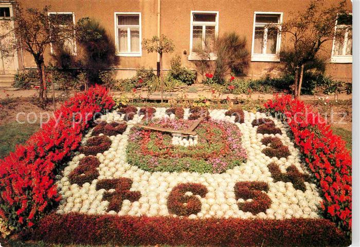 Greiz Thueringen Blumenuhr im Leninpark