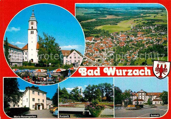 Bad Wurzach Pfarrkirche Fliegeraufnahme Schloss Kurpark Maria-Rosengarten