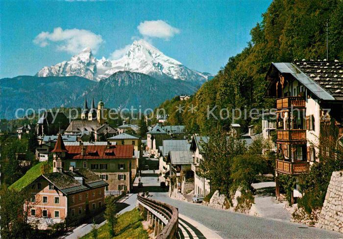 BERCHTESGADEN Bayern Ortspartie mit Watzmann
