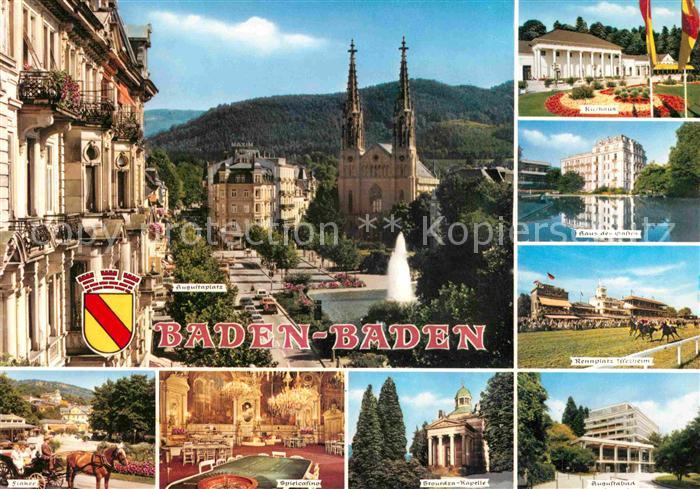 BADEN-BADEN BW Kurhaus Augustaplatz Fiaker Spielcasino Augustabad Rennplatz-Iff