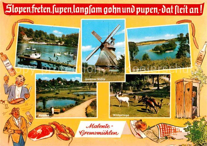 Malente-Gremsmuehlen Grebiner Muehle Diekseebucht Dieksee Kurpark Wildgehege