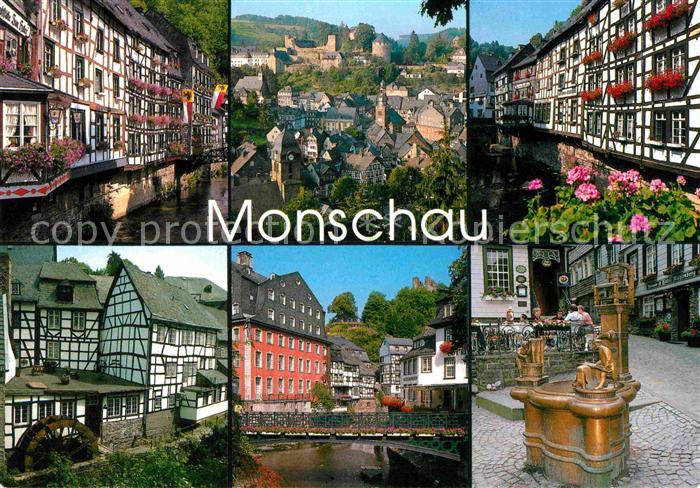 Monschau Montjoie NRW Fachwerk Brunnen