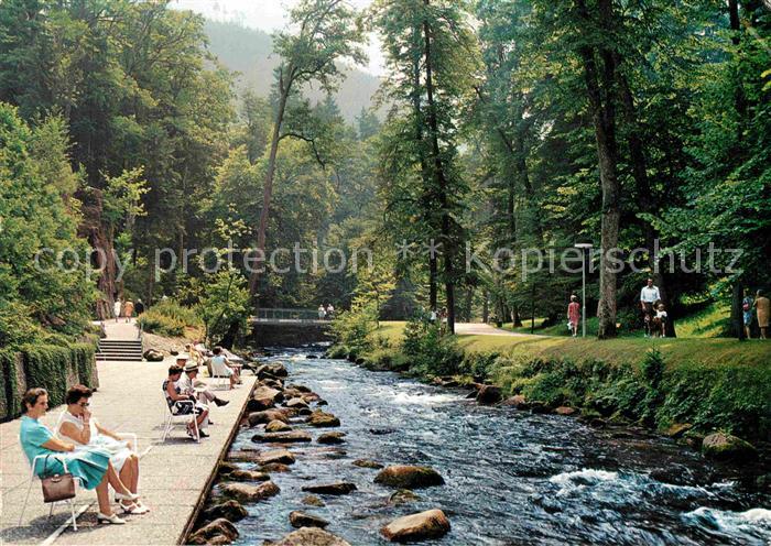 Wildbad Schwarzwald Sitzterrasse im Kurpark an der Enz