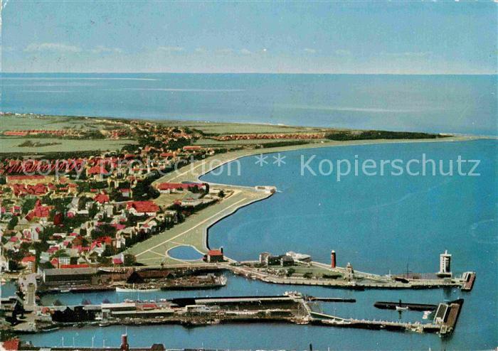Cuxhaven Duhnen Nordseebad Fliegeraufnahme Stadt und Hafen