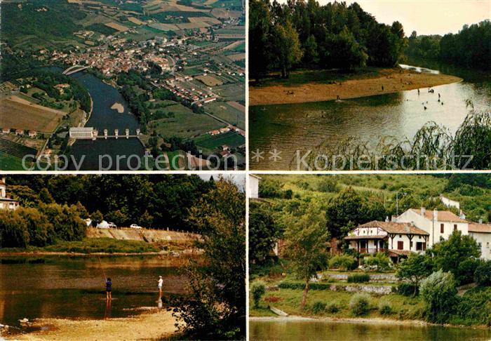 Castelmoron-sur-Lot Fliegeraufnahme Partien am Fluss Strand