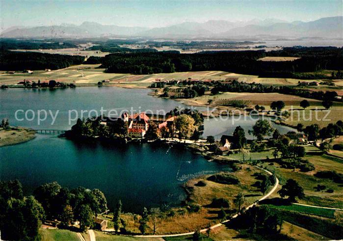 Seeon-Seebruck Fliegeraufnahme mit Inselschloss