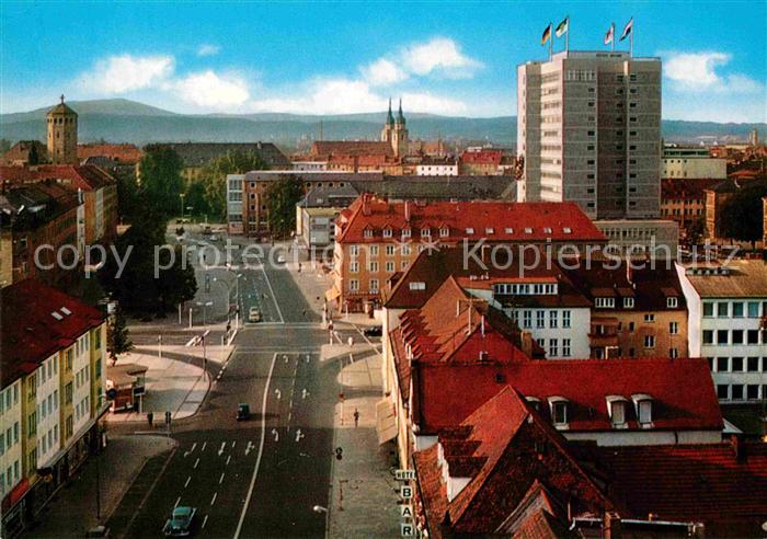 Bayreuth Fliegeraufnahme mit Luitpoldplatz und Rathaus