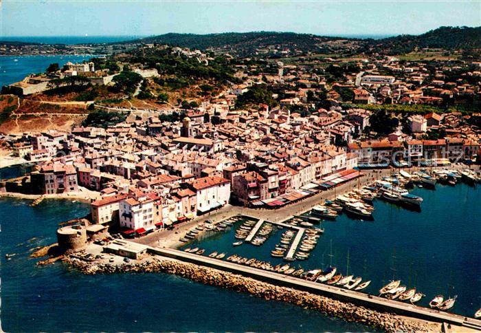 Saint Tropez Var Fliegeraufnahme mit Hafen