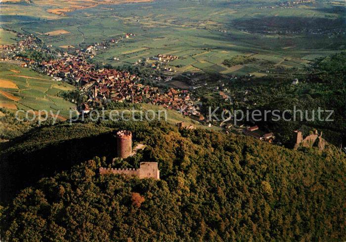 Ribeauville Haut Rhin Elsass Fliegeraufnahme mit Burgruine