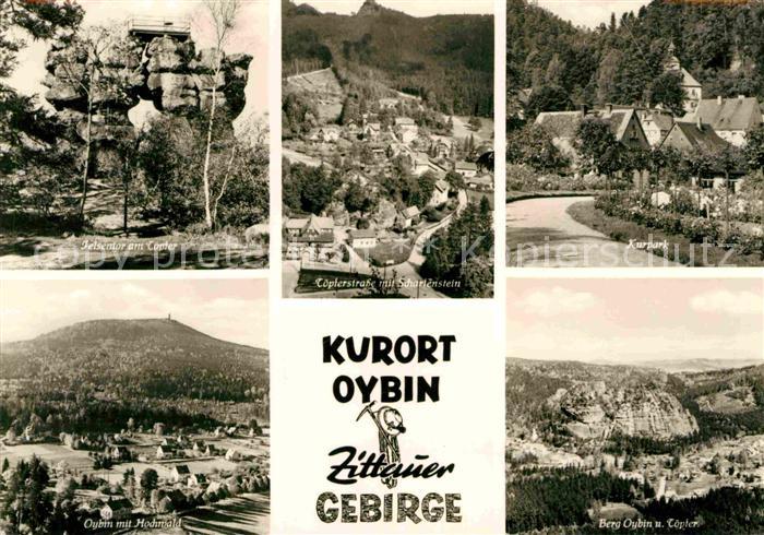 Oybin Sachsen Kurpark mit Hochwald Felsentor am Toepfer