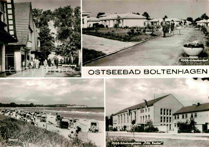 Boltenhagen Ostseebad Mittelweg Feriendorf Erholungsheim Fritz Reuter Strand