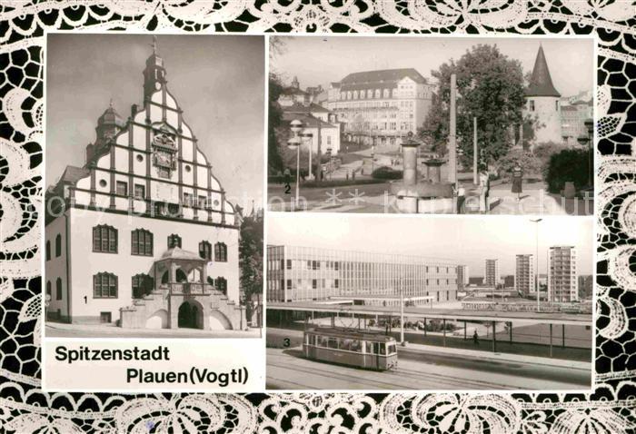 Plauen Vogtland Spitzenstadt Rathaus Otto-Grotewohl-Platz Bahnhof