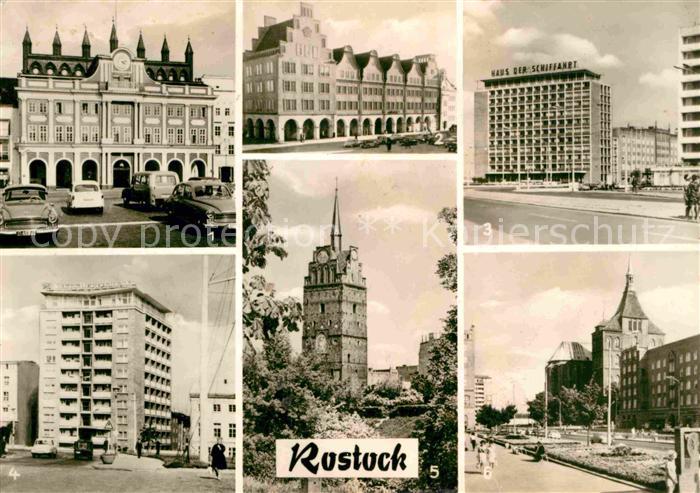 ROSTOCK  CITY Rathaus Haus der Schiffahrt Kroepeliner-Tor Lange-Strasse