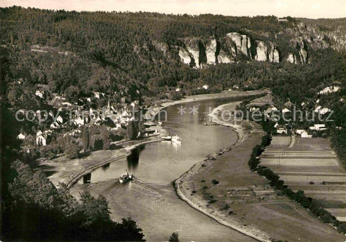Wehlen Sachsen Fliegeraufnahme mit Bastei