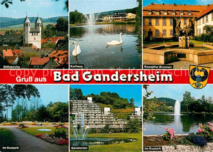 Bad Gandersheim Kurhaus Roswitha-Brunnen Kurpark Sanatorium Kurpark