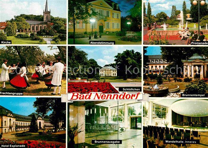 Bad Nenndorf Promenade Brunnentempel Trachtengruppe Schloesschen Hotel-Esplanade