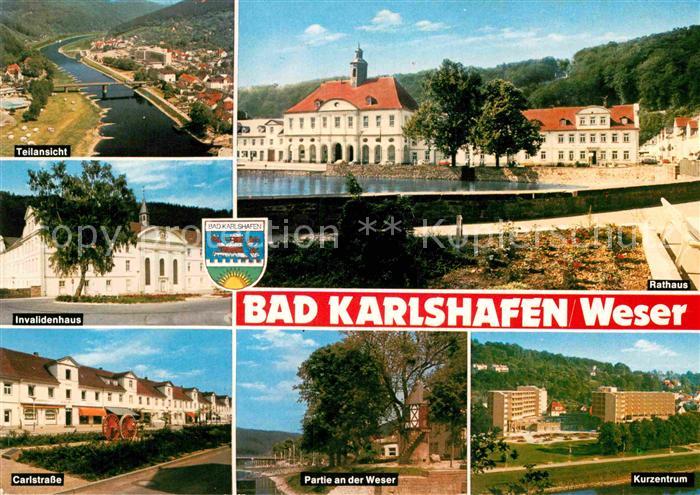 Bad Karlshafen Fliegeraufnahme Weser Invalidenhaus Carlstrasse Kurzentrum