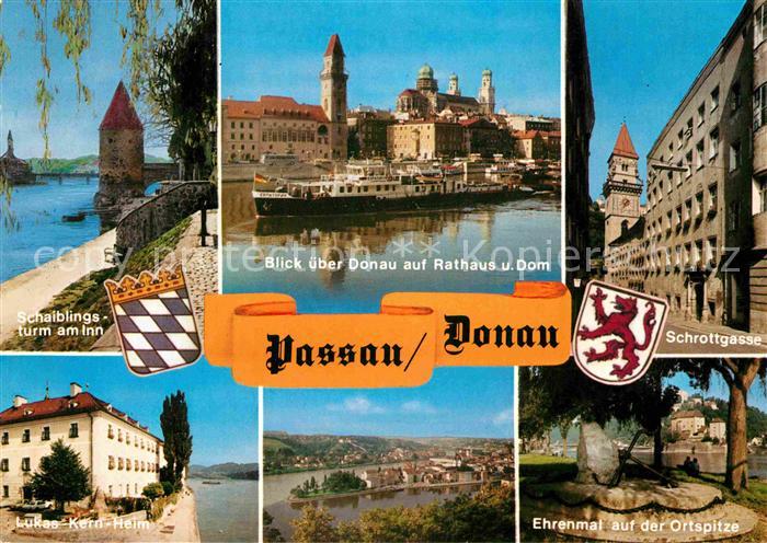 PAssAU Bayern Schaiblingsturm Donau Rathaus Schrottgasse Lukas-Kern-Heim