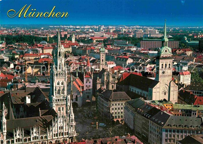 Muenchen Bayern Fliegeraufnahme Altstadt