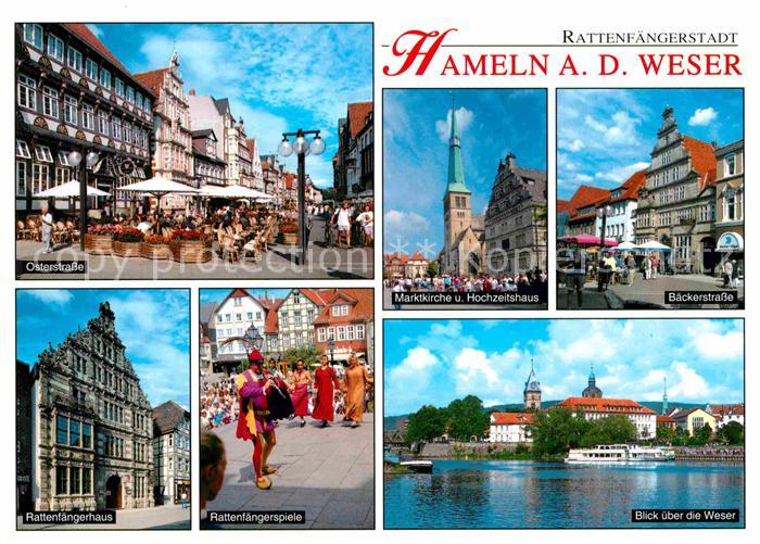Hameln Weser Osterstrasse Hochzeitshaus Baeckerstrasse Weser Rattenfaengerspiel