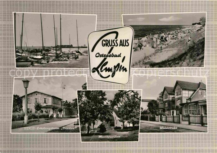 Zempin Seglerhafen Achterwasser Strand FDGB Erholungsheim Frieden Musikpavillon