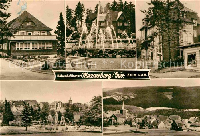 Masserberg Teilansichten Hoehenluftkurort Kurhaus Springbrunnen