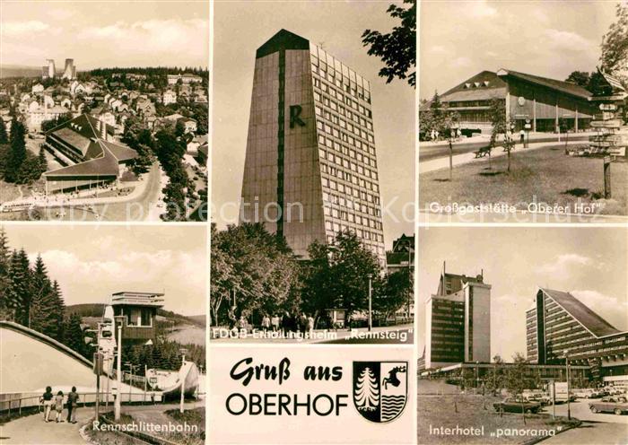 Oberhof Thueringen Rennschlittenbahn FDGB Erholungsheim Rennsteig Grossgaststaet