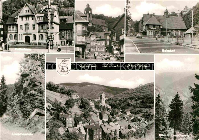 Lauscha Kulturhaus Bahnhof Lauschenstein Felsformation Landschaftspanorama