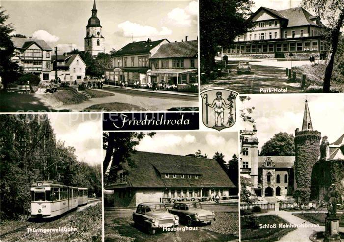 Friedrichroda Ortspartie an der Kirche Parkhotel Schloss Reinhardsbrunn Heubergh