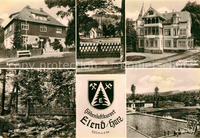 Elend Harz Rathaus Waldmuehle Erholungsheim Elendstal Bachlauf Waldfreibad