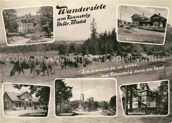 Rennsteig Wanderziele am Rennsteig Heuberghaus Inselberg Spiessberghaus Viehweid