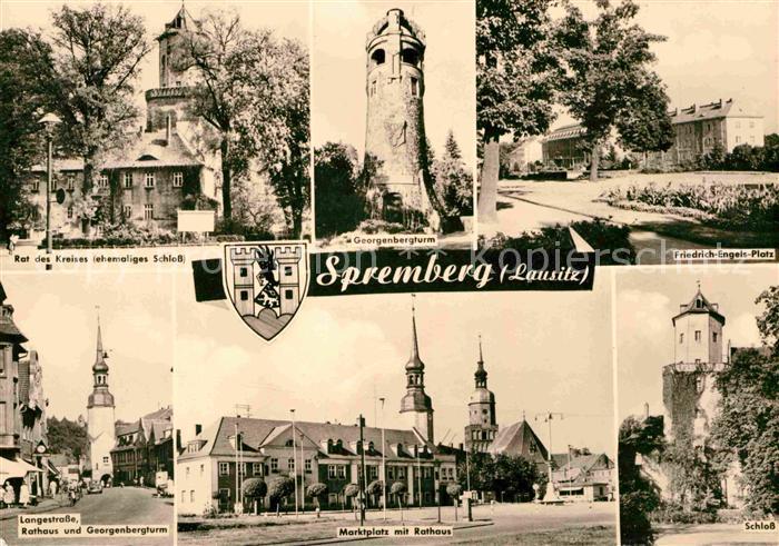 Spremberg Niederlausitz Rat des Kreises Georgenbergturm Friedrich Engels Platz S