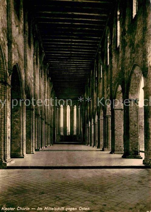 Chorin Kloster Mittelschiff Handabzug