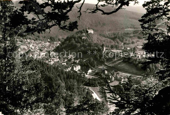 Schwarzburg Thueringer Wald Panorama Blick vom Trippstein