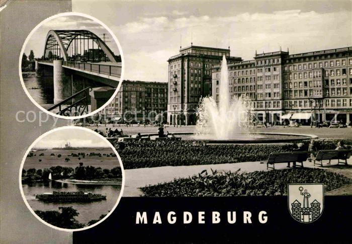 MAGDEBURG  CITY Wilhelm Pieck Bruecke Allee Fahrgastschiff MS Erich Weinert Spri