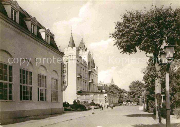Zinnowitz Ostseebad Promenade mit Erholungsheim der IG Wismut Klement Gottwald