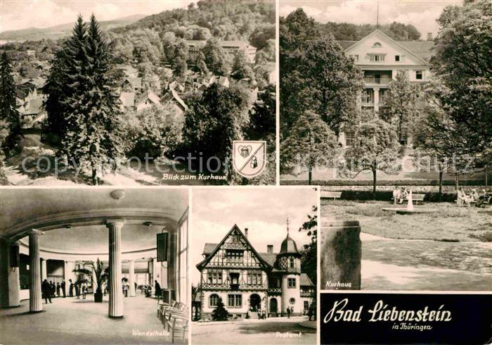 Bad Liebenstein Panorama Blick zum Kurhaus Wandelhalle Postamt