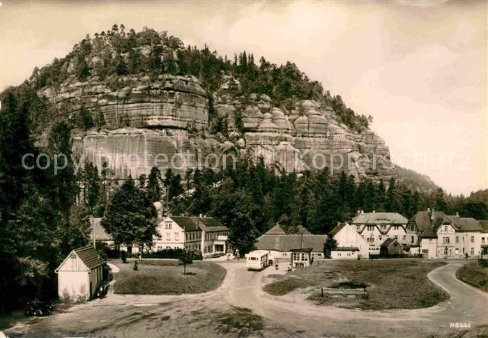 Oybin Sachsen mit Berg Oybin Zittauer Gebirge HO Voelkerfreundschaft