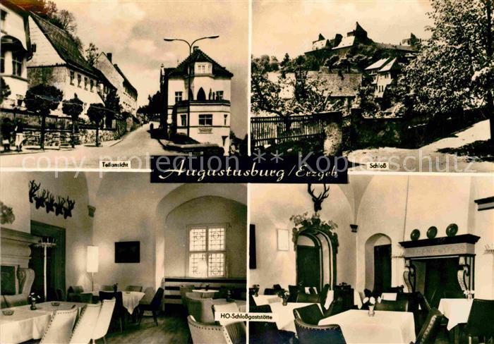 Augustusburg Teilansicht Schloss HO Schlossgaststaette