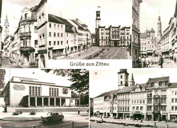 Zittau Bautzner Strasse Platz der Jugend Rathaus Klosterkirche Gerhart Hauptmann