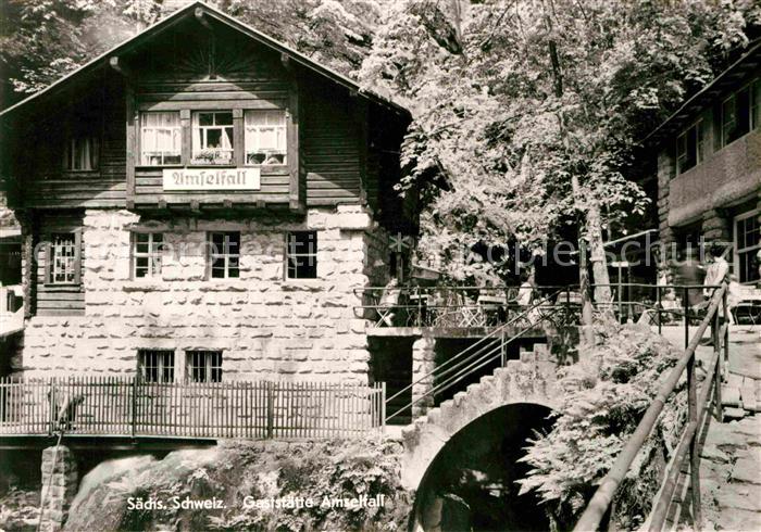 Hohnstein Saechsische Schweiz Gaststaette Amselfall