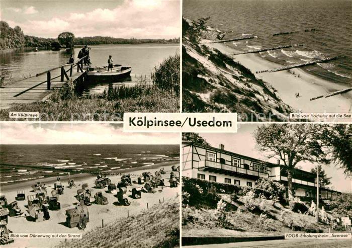 Koelpinsee Usedom Uferpartie am See Hochufer FDGB Erholungsheim Seerose Duenenwe