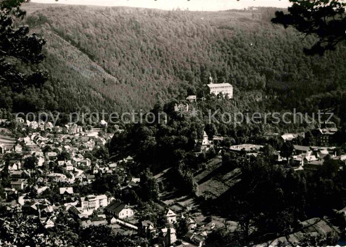 Schwarzburg Thueringer Wald Panorama Schwarzatal Trippsteinblick