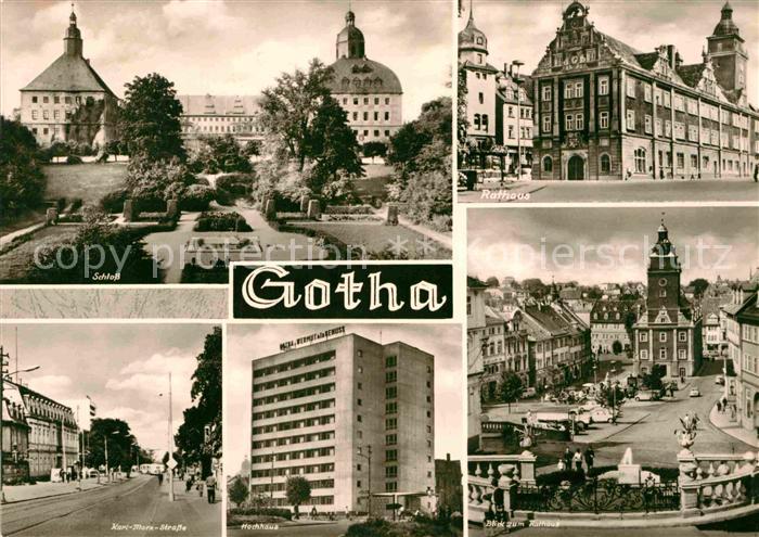 Gotha Thueringen Schloss Rathaus Hochhaus Karl Marx Strasse