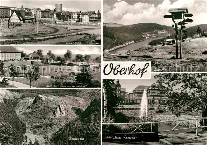 Oberhof Thueringen Teilansicht Luetsche Wegweiser Hotel Ernst Thaelmann Haus der