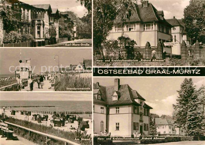 Graal-Mueritz Ostseebad Karl Marx Strasse Sanatorium Richard Assmann Strand Prom