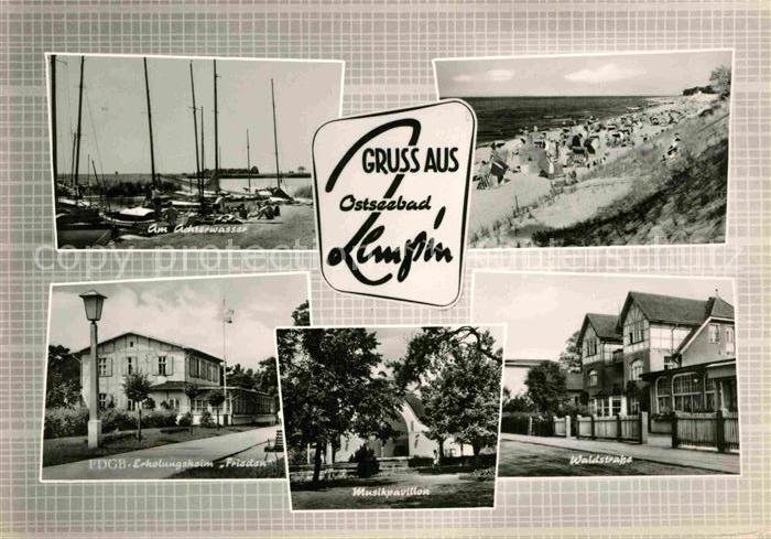 Zempin Hafen Achterwasser Strand FDGB Erholungsheim Frieden Musikpavillon Waldst