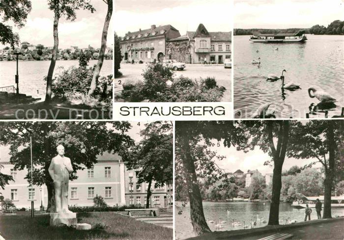 Strausberg Brandenburg Straussee Grosse Strasse Faehre Leninplatz Denkmal